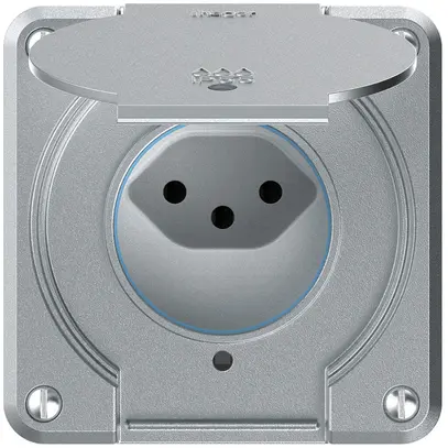 Prise robusto 1×type 13 lumineux IP55 aluminium 