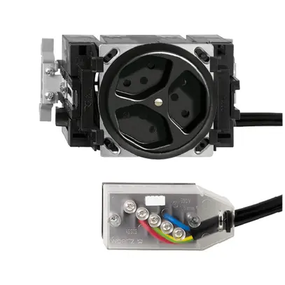 Presa INS FH 3×T13 L1 nero 49…69mm per cavo piatto Technofil 