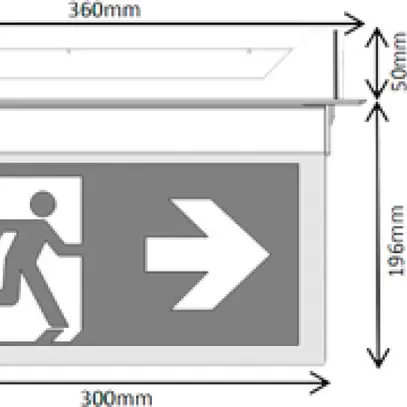 Lum.d.voi.d.sec.LED Sylvania LifeSafe à encastrer 50lm 3hat blanc 