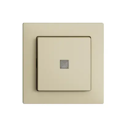 Contact à poussoir lum. ENC EDIZIOdue A-R/1P vanille, lentille LED jaune 