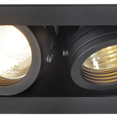 Downlight INC SLV KADUX, 2×GU10 50W IP20 noir mat 