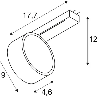 Spot LED SLV KALU 2.0 10W 1400lm 2700K MB REG AD1PH 177×48×127mm bi 
