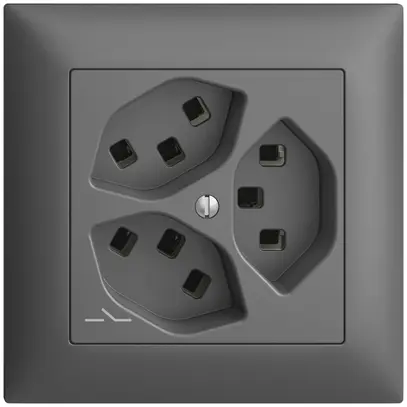 Presa INC 3×T23 Feller EDIZIOdue FMI 1×separato morsetti a innesto grigio scuro 