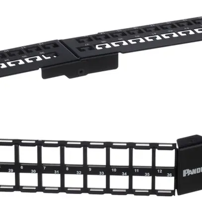 Panneau patch Panduit 48-port Keystone 2UH, à angle, noir 