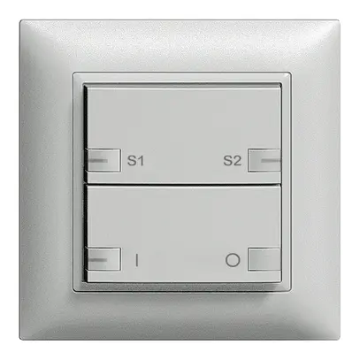 Poussoir ENC ZEP ON-OFF scène 1c/2t avec LED EDIZIOdue silver 