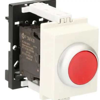 Pulsante luminoso AMD K&N, 24VAC/DC, 1Ch/1R 6A, 2UM, calotta rosso 