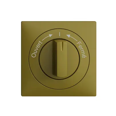 Kit frontale EDIZIOdue Ouvert->I<-Fermé olive 60×60mm per pulsante girevole 