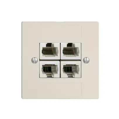 Presa INC 4×RJ45/u 4P sep.EDIZIOdue crema, ITplus 