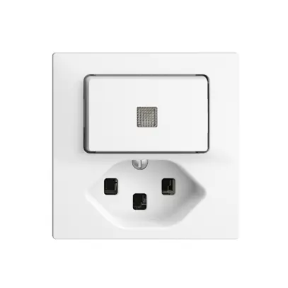 Combinazione lum.A-R/1L+T23 bianco EDIZIOdue, con lente, LED giallo 