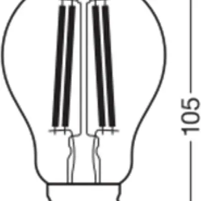 Lampada LED LEDVANCE CLASSIC A E27 11W 1521lm 827 tipo A chiaro Ø60×105mm 