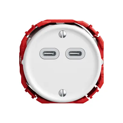 Presa di carica USB STANDARDdue SNAPFIX® 230V AC 18W 2×USB C bi 