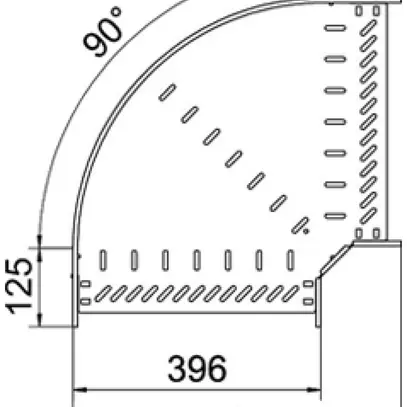 Coude BET RB 90° 110×400mm acier fin A2 brut 
