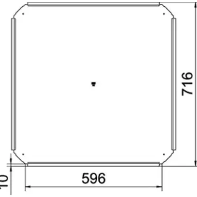 Couvercle BET RKD pour pièce en croix 600mm acier fin A2 brut 
