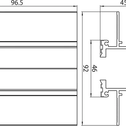 Copertura Sylvania Lytespan 96.5×92×45.15mm alluminio nero raccordo a L 