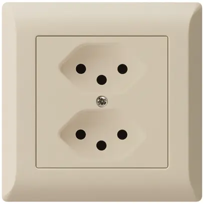 Prise 2×type 13 ENC Hager kallysto.line beige 