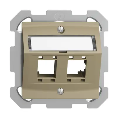 UP-Montageset EDIZIOdue, mit Schrägauslasshaube, für 2×RJ45, sand 