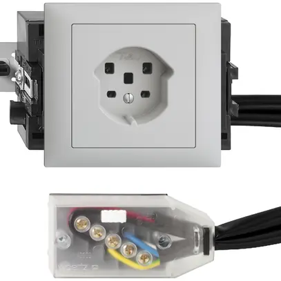 Presa INS EDIZIOdue T25 grigio chiaro, 49…69mm per cavo piatto Technofil 