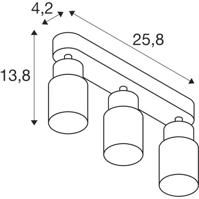 Spot SLV PURI 2.0 Tube CW GU10 3×6W REG 258×42×138mm nero 
