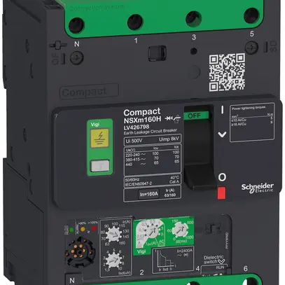 Disgiuntore di potenza Schneider Electric NSXm100B Vigi 100A 4P 25kA SS 