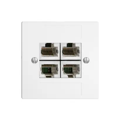 Einsatz zu UP-Anschlussdose 4×RJ45/s 4P getr. EDIZIOdue weiss ITplus 