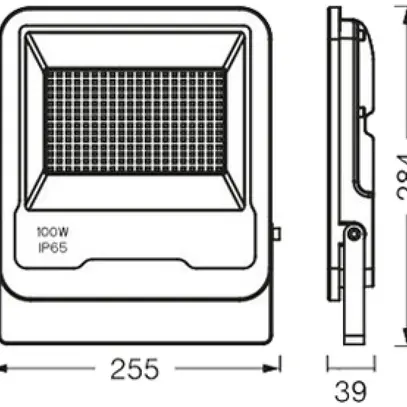 LED-Strahler LEDVANCE SMART+ 100W 8000lm RGBW IP65 100° DIM 284×255mm schwarz 