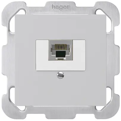 Scatola INC kallysto 1×RJ45s grigio chiaro con piastra di fissaggio 