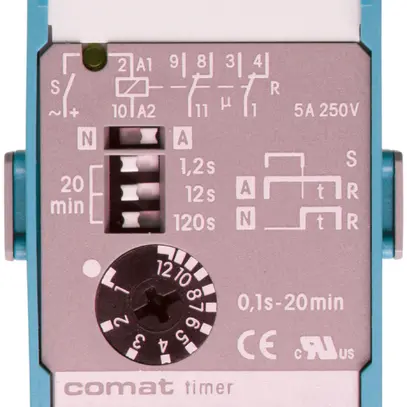 Relè a tempo ComatReleco C64, 110…240VUC, scatola blu/grigio 