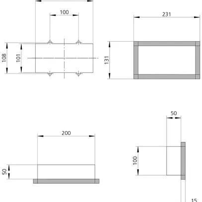 Boîtier ENC Siedle, matière plastique, 100×200×50mm, gris 