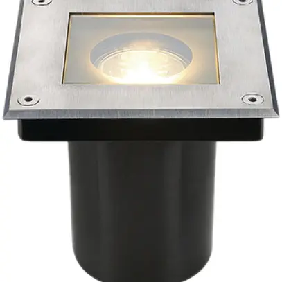 Luminaire de sol INC SLV DASAR, GU10 35W carré IP67 acier fin 