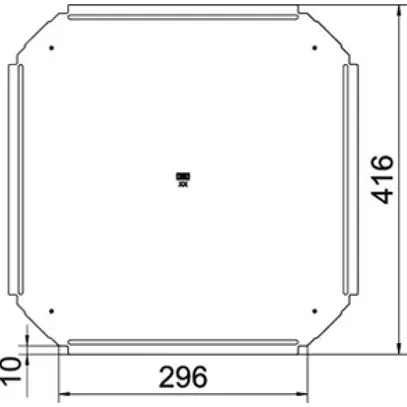 Couvercle BET RKD p.pièce en croix 300mm acier zingué en continu zinc-aluminium 