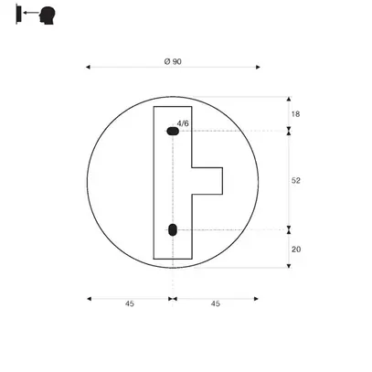 Plafoniera/lampada a muro SLV FITU WL 60W zoccolo Ø90mm nero 