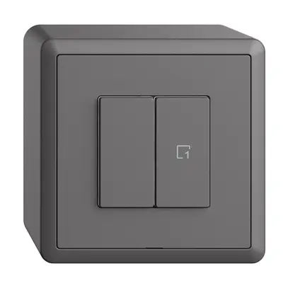 Interruttore AP 1K/2T scena Edue Wiser grigio scuro 