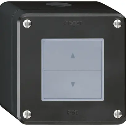 Pulsante per tapparelle AP robusto IP55 nero con 2 tasti di comando 