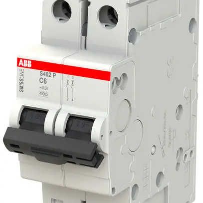 Disjoncteur SMISSLINE TP, 2L, C, 6A, 40kA 