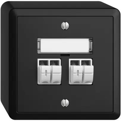 Prise audio AP Push Type EDIZIOdue FX, 2×, kit d'inscription, noir 