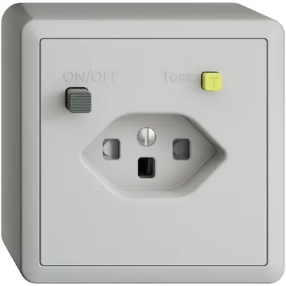 Prise AP EDIZIOdue T23 FI 30mA shutter, gris clair 