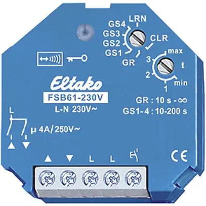 Actionneur de jalousie RF INC Eltako FSB61-230V, 1 canal (1+1F) 