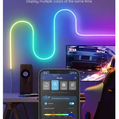 Ruban néon LED Govee, blanc, 3 m, RGBIC, Matter 