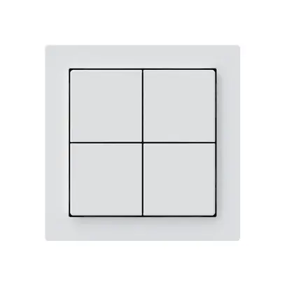 Poussoir KNX Hager BA kallysto A quadruple 60×60mm blanc 