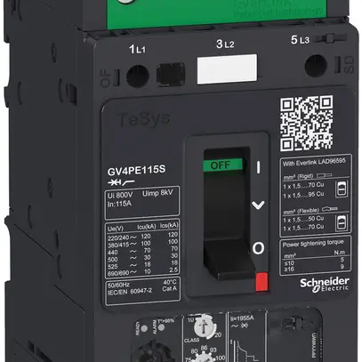 Salvamotore Tesys GV4PE80B, 80A, termico/magnetica, 25KA 
