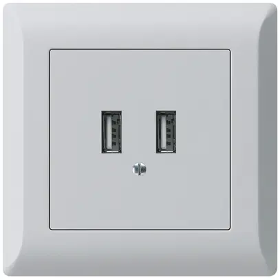 Presa di carica USB INC Hager kallysto.line 240V 2400mA grigio chiaro 