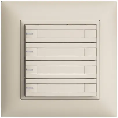 Poussoir ENC KNX 4× EDIZIOdue crema RGB avec LED avec insert papier 
