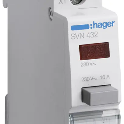 Poussoir lumineux INC Hager 16A 230V 2F 0 ouvreur bouton gris calotte rouge 1UM 
