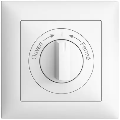 Kit frontal EDIZIOdue Ouvert->I<-Fermé blanc 88×88mm pour contact pivotant 