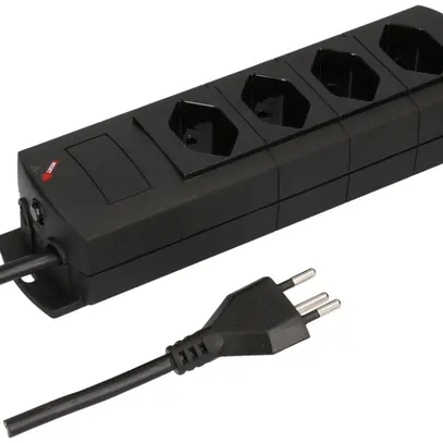 Presa multipla MH 4×T13 Prime-Line Td 3×1mm² 5m nero 