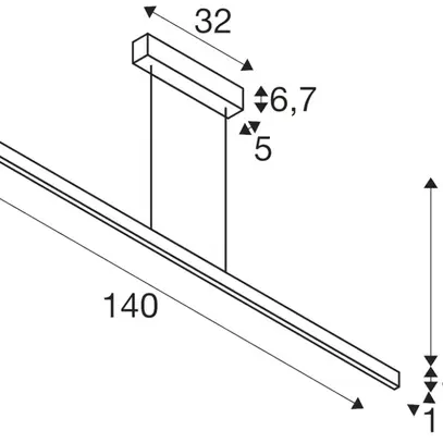 Luminaire suspendu LED SLV ONE LINEAR 140 PD PHASE 35W 1810lm 2700/3000K noir 
