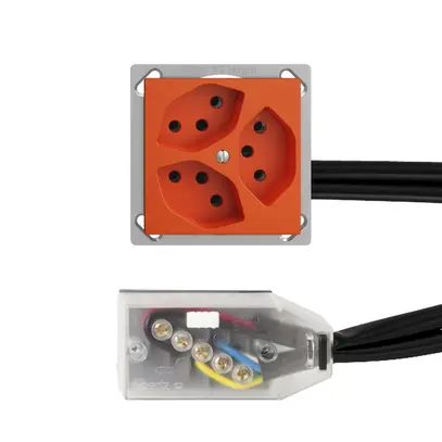 Presa INS EDIZIOdue 3×T13 L2 arp. cavo piatti Technofil 