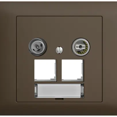 Presa multimedia INC EDIZIOdue BKE EASYNET 15dB, p.2×RJ45 S-One, coffee 