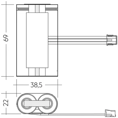 Accu p.alta temperatura Tridonic LiFePO4 3Ah 3.2V×2 cell.elemento emergenza R2A 