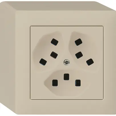 AP-Steckdose Hager kallysto 3×T23 Q beige 